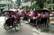 Deklarasi Garbi Tolak Tambang Meratus dan Canangkan Zero Waste di Barabai Dimeriahkan Pawai Becak